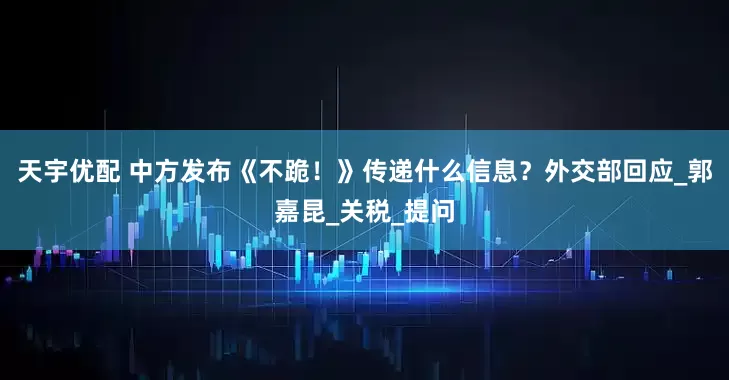 天宇优配 中方发布《不跪！》传递什么信息？外交部回应_郭嘉昆_关税_提问